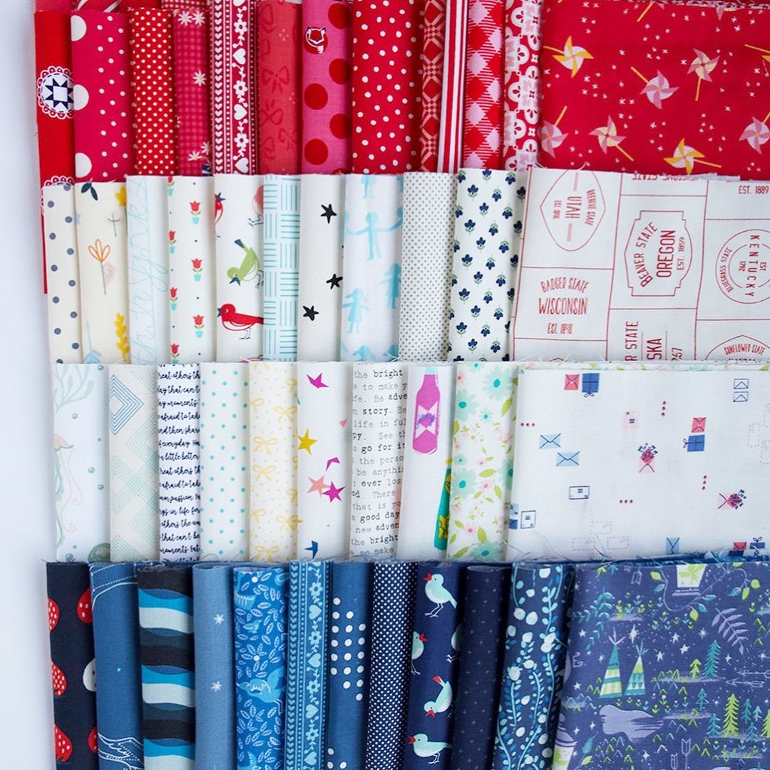 We finished assembling the Yankee Doodle Dandy quilt kits!