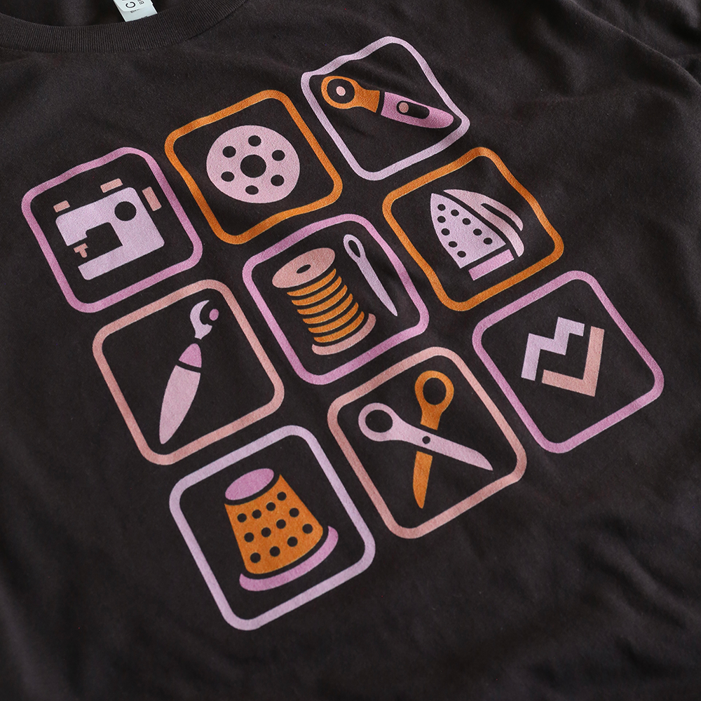 Sewing Symbols - T-Shirt (Brown)