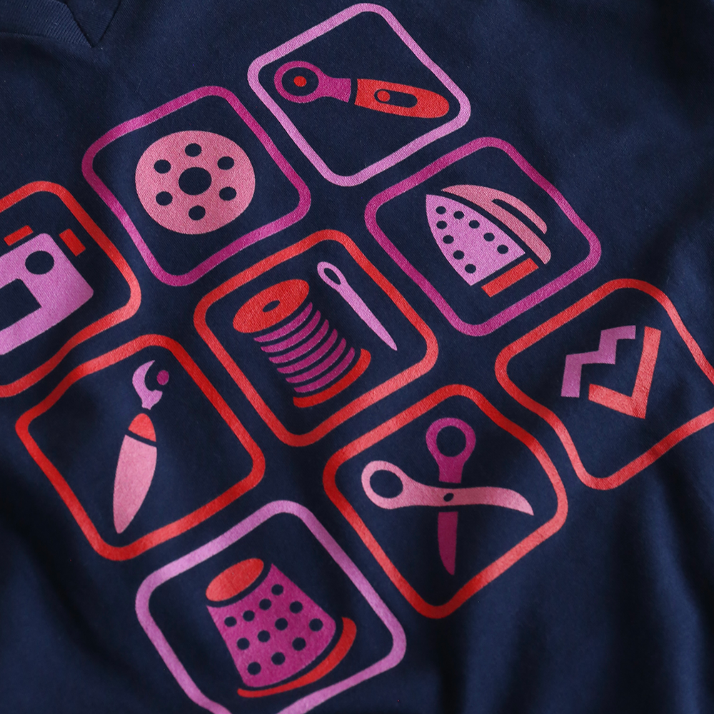 Sewing Symbols - T-Shirt (Navy)