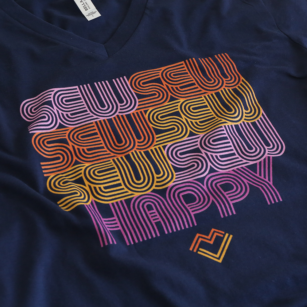 Sew Sew Sew Happy - T-shirt (Navy)