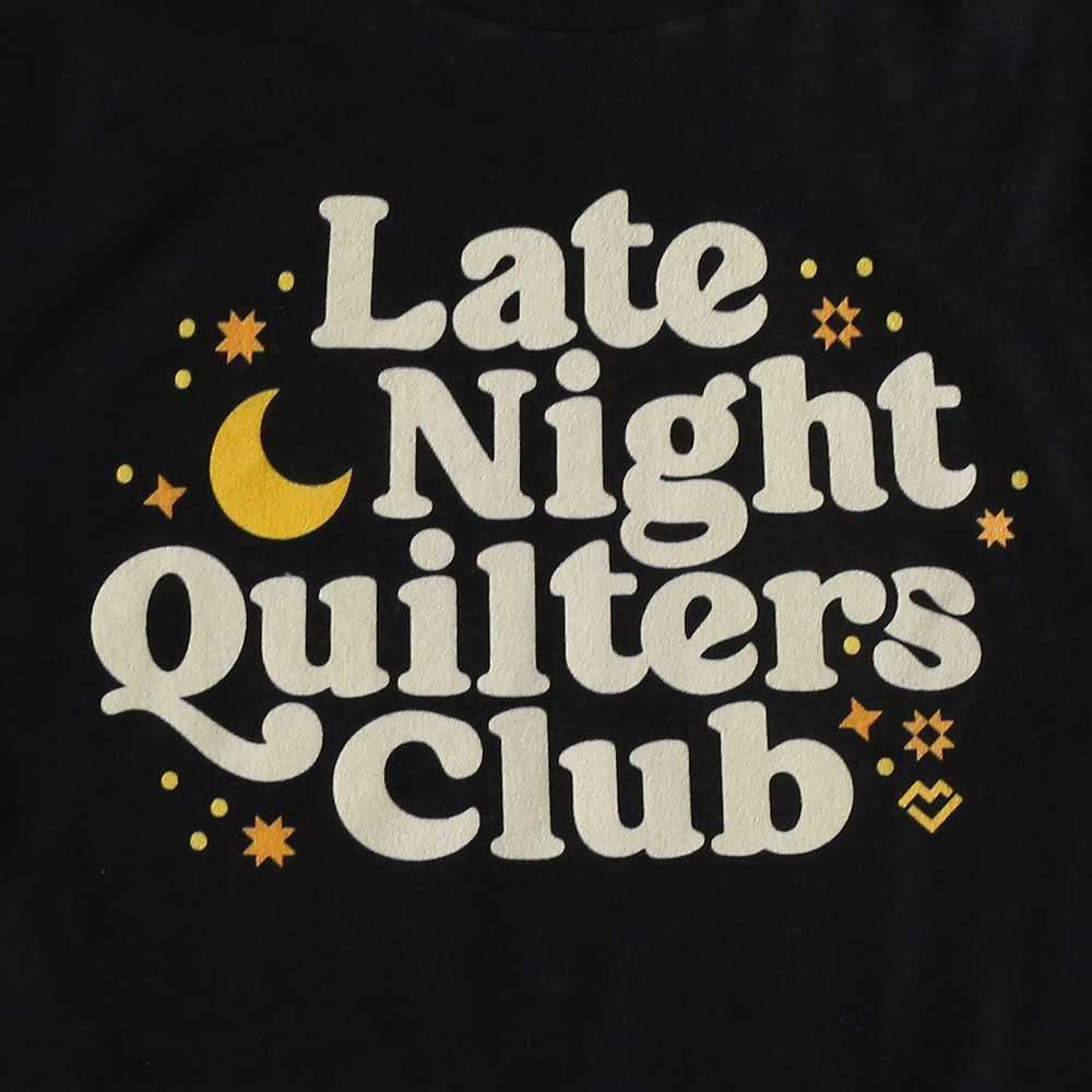 Late Night Quilters Club - V-neck T-shirt (Black)
