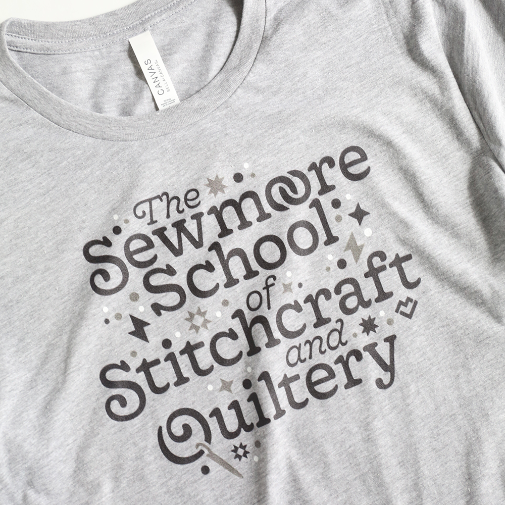 Sewmoore School of Stitchcraft and Quiltery - T-shirt (Gray)