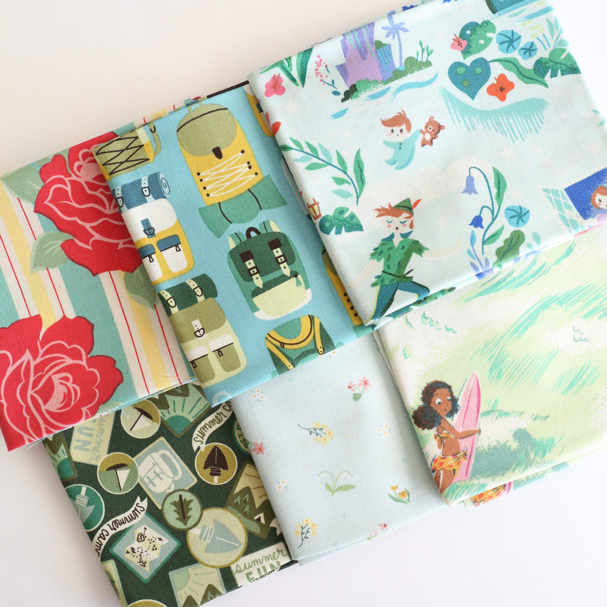 Scrappy Mystery (Aqua & Green) - 6 Fat Quarter Bundle