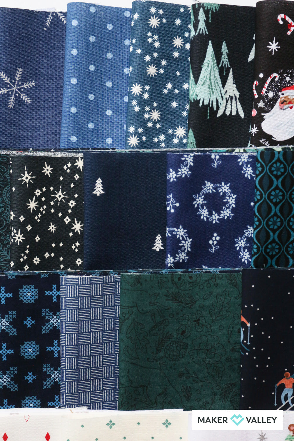 Happy Christmas Quilt Kit - Navy