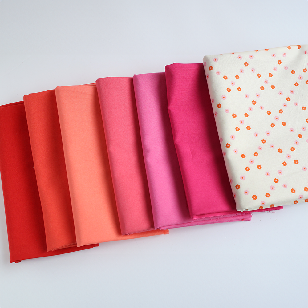 Modern Mosaic Quilt Kit - 7 Color Version (Cherry Bomb)