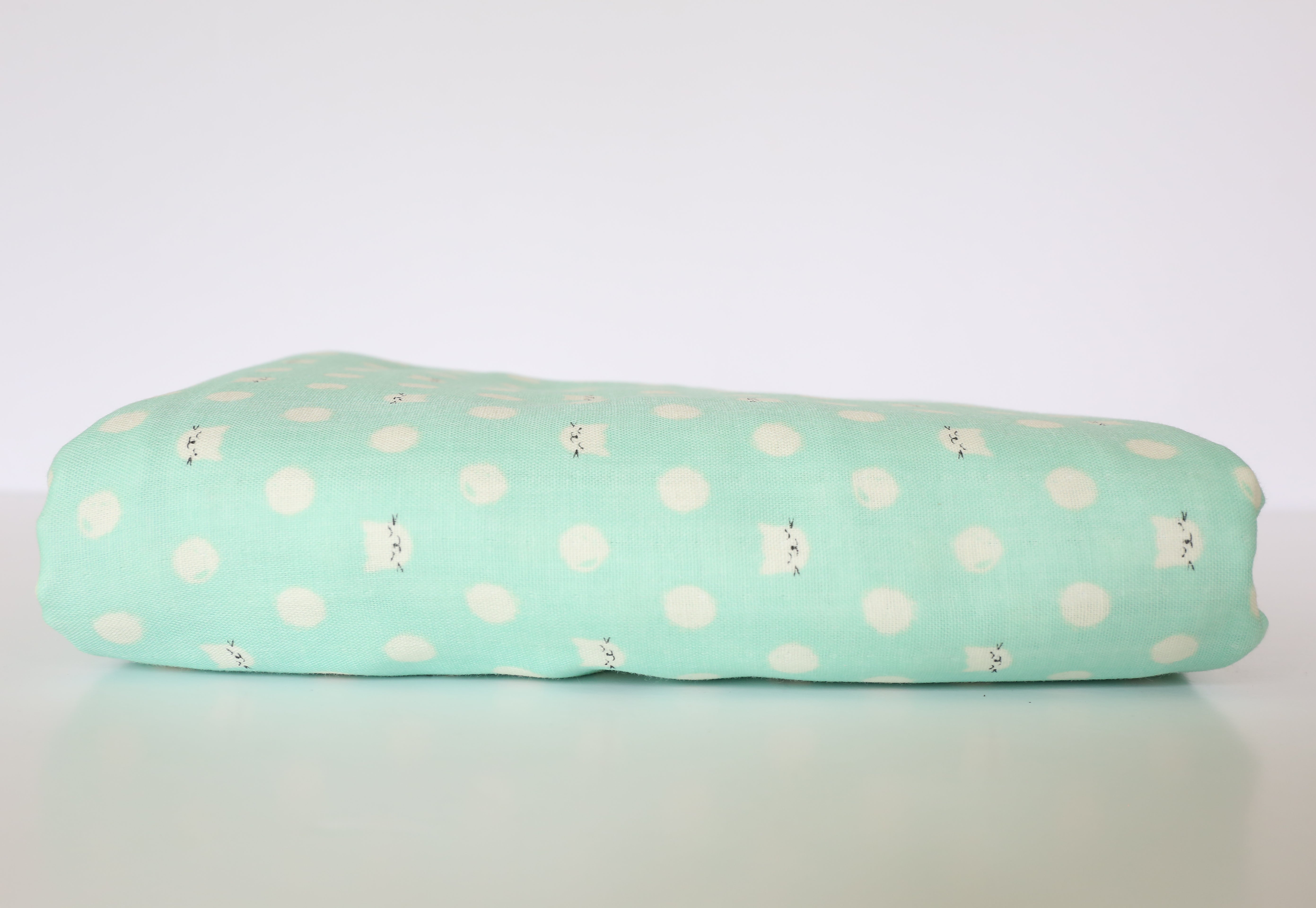 Cat Lady Double Gauze - Mint (Out of Print) - 4 Yard Cut