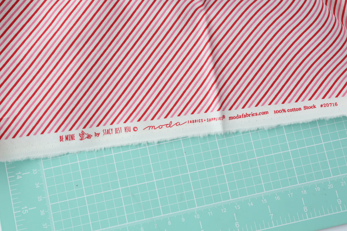Be Mine stripe (white) by Stacy Iest Hsu - 1 Yard