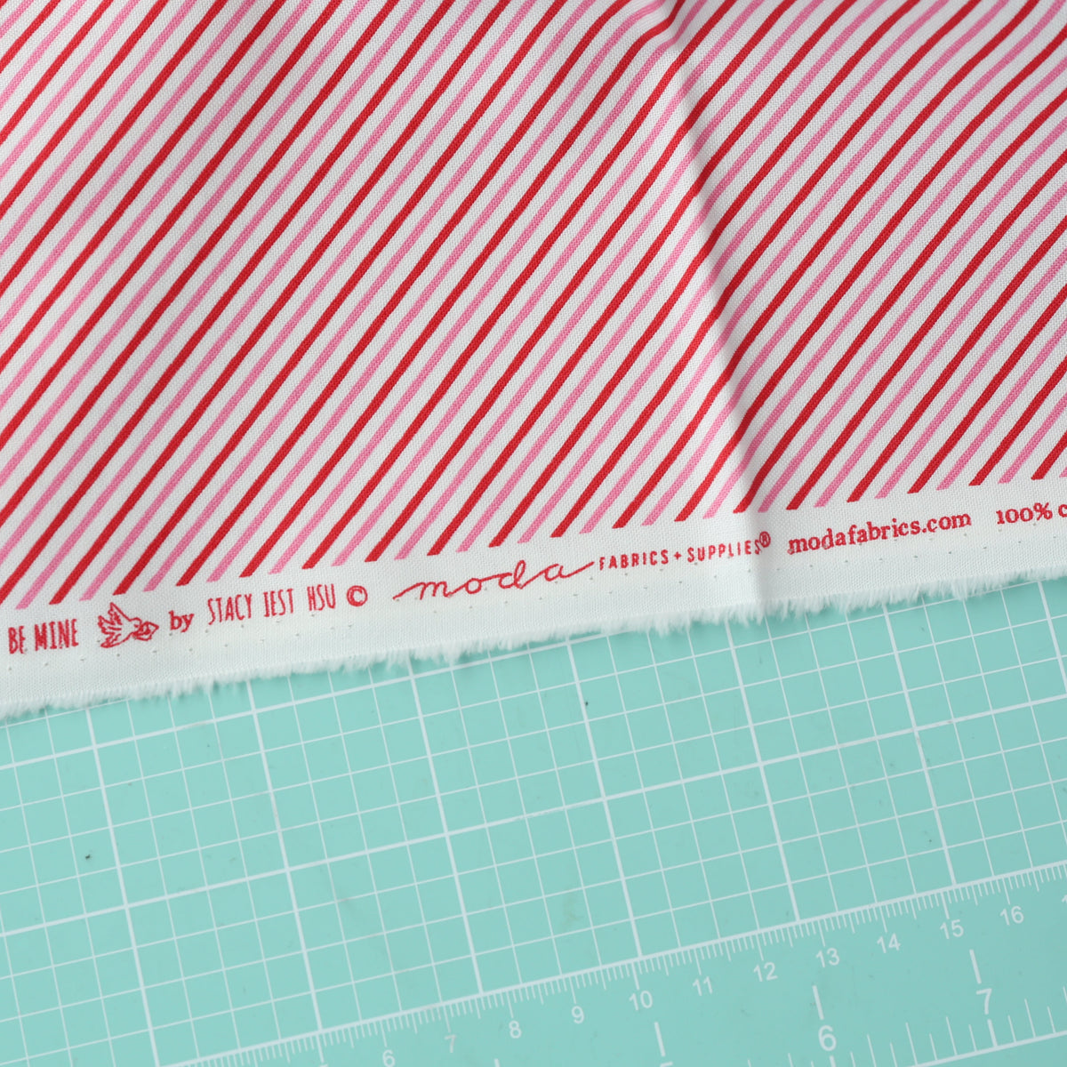 Be Mine stripe (white) by Stacy Iest Hsu - 1 Yard
