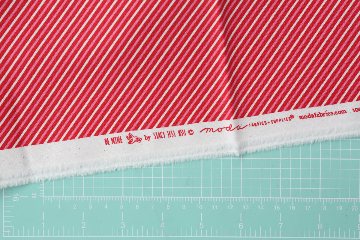 Be Mine stripe (red) by Stacy Iest Hsu - 1 Yard
