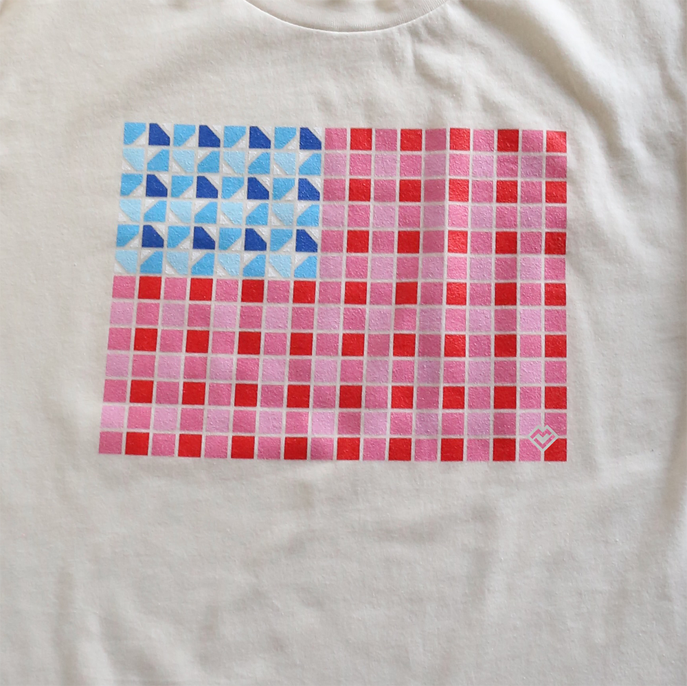 Yankee Doodle Gingham - T-shirt (Cream)