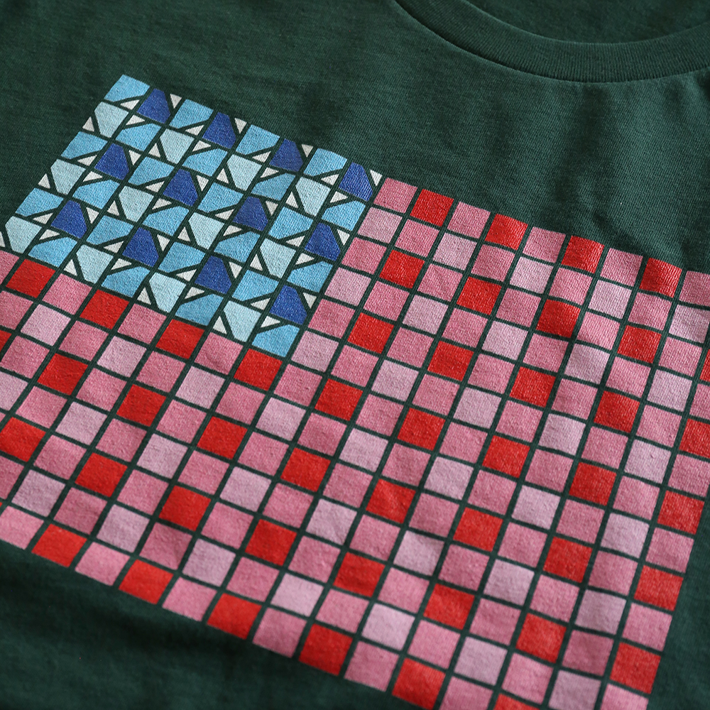 Yankee Doodle Gingham - T-shirt (Forest)