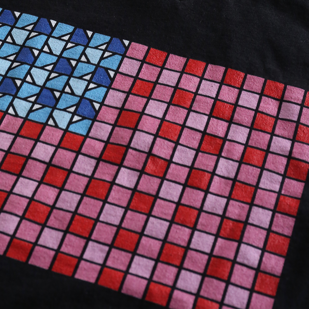 Yankee Doodle Gingham - V-neck T-shirt (Black)
