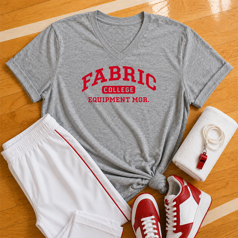 Fabric College: Equipment Manager - V-neck T-shirt (Gray)
