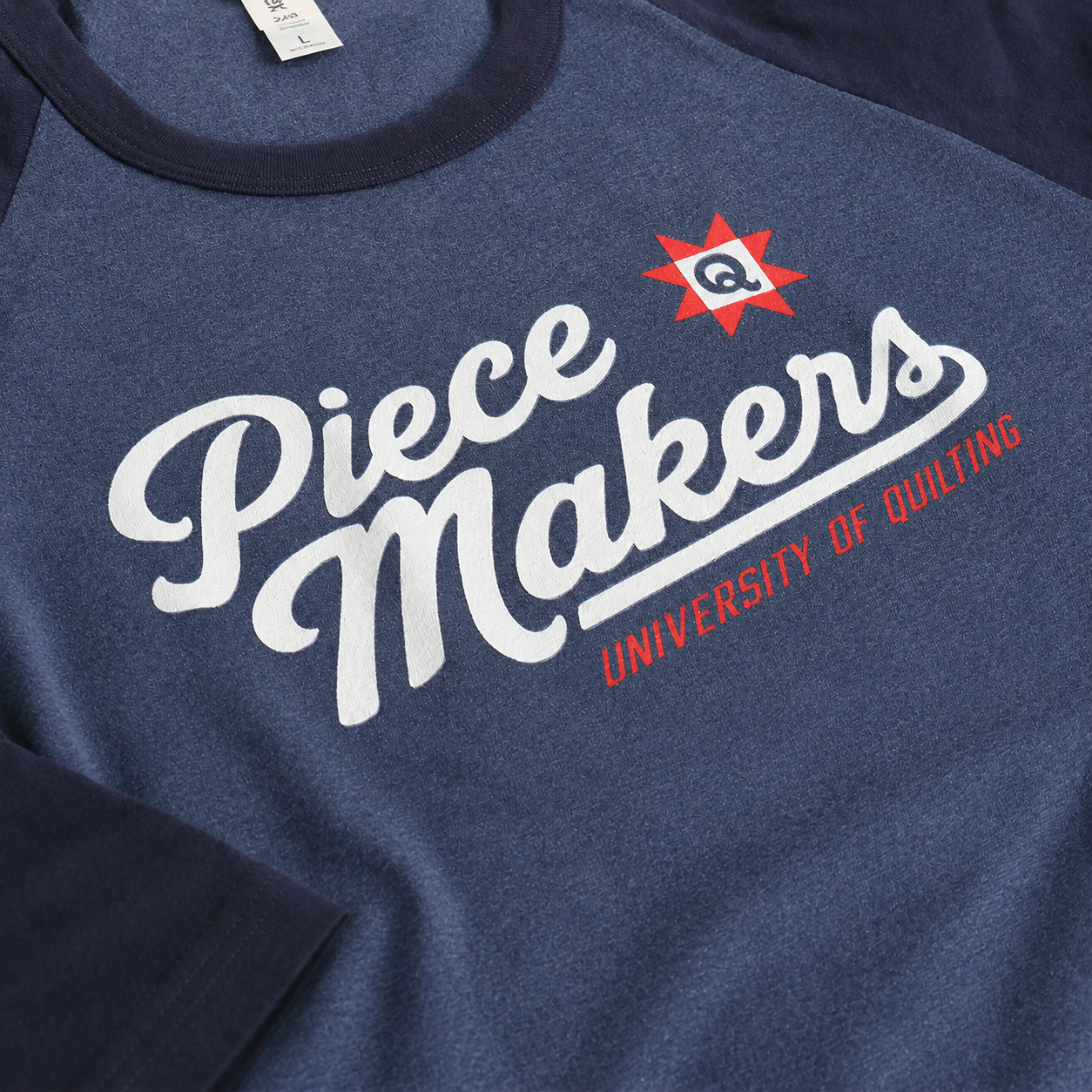 University of Quilting: Piecemakers Script - Raglan (Navy)