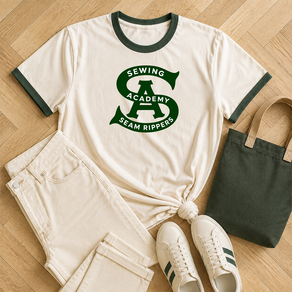 Sewing Academy: Monogram - Ringer T-shirt (Cream)