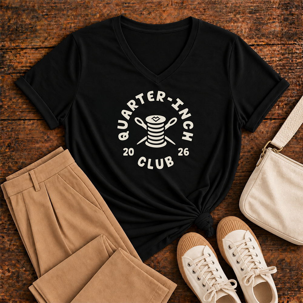 Quarter-Inch Club - V-neck T-shirt (Black)
