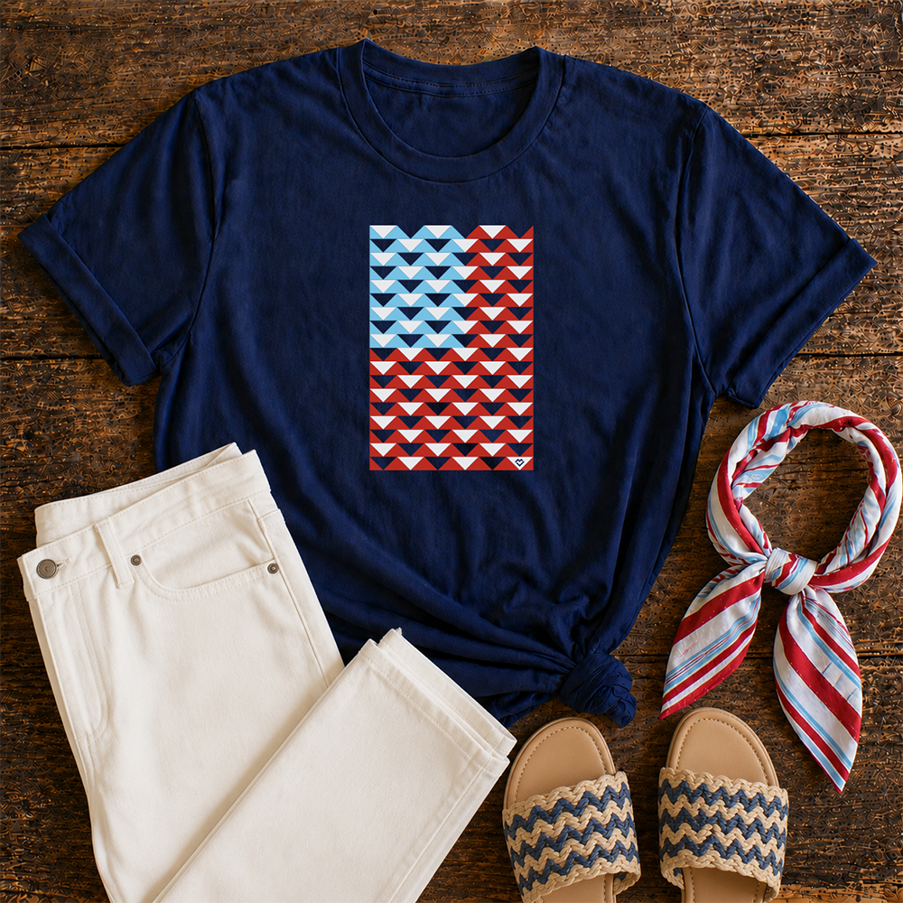 Flying Geese American Flag - T-shirt (Navy)