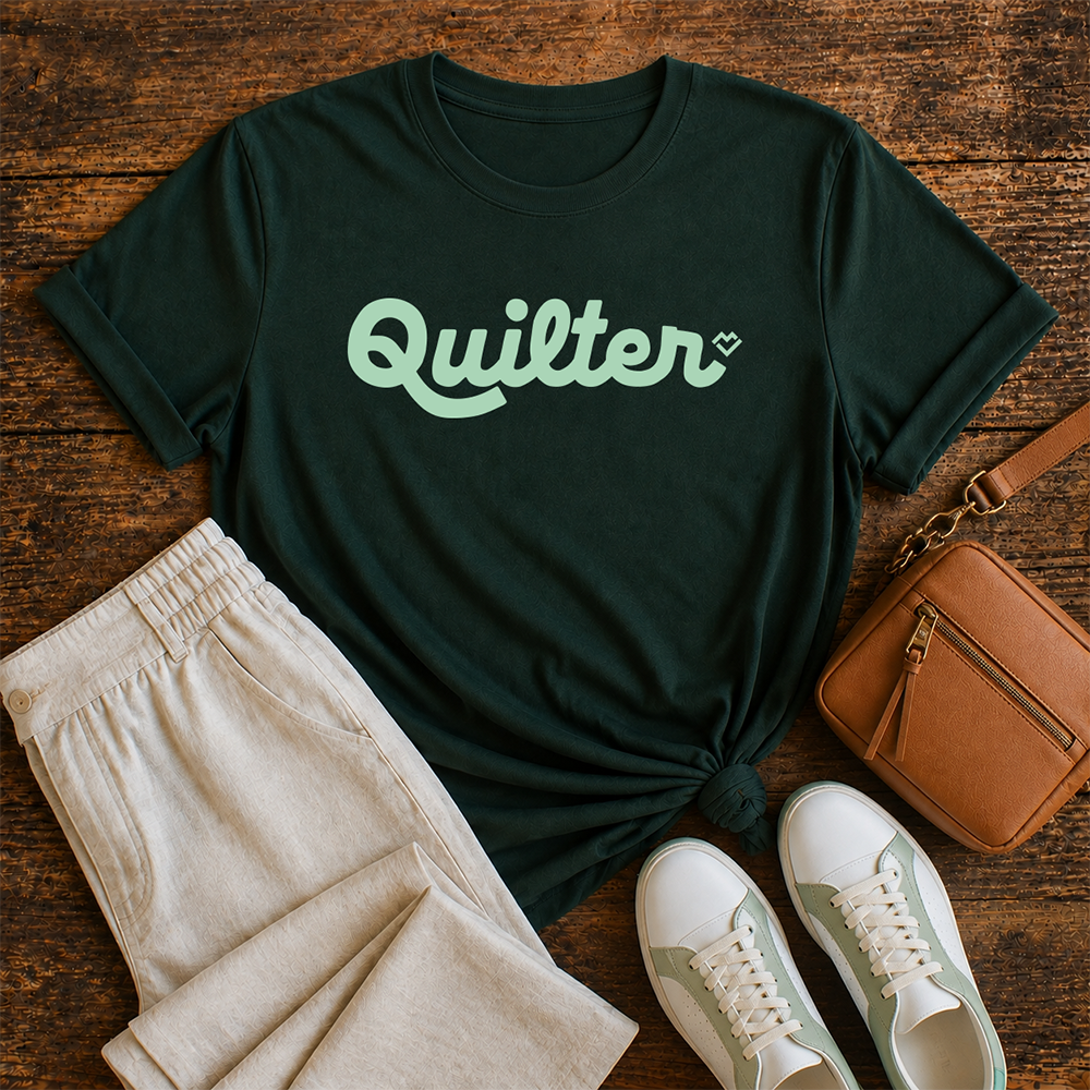 Quilter Script - T-shirt (Forest)
