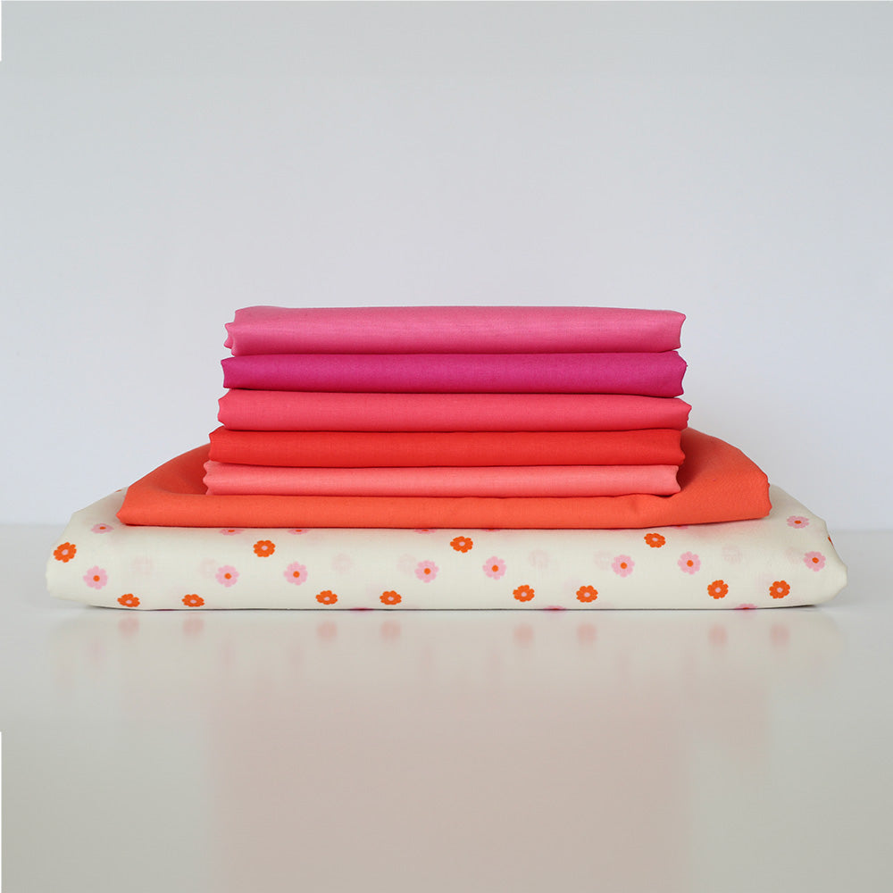 Modern Mosaic Quilt Kit - 7 Color Version (Cherry Bomb)