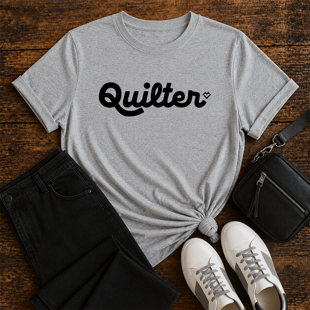 Quilter Script - T-shirt (Athletic Gray)