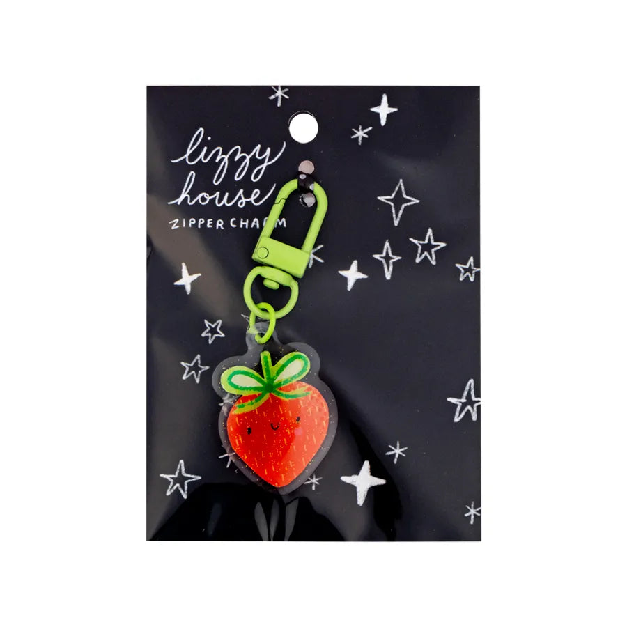 Lizzy House Strawberry Friend Glitter Zipper Charm