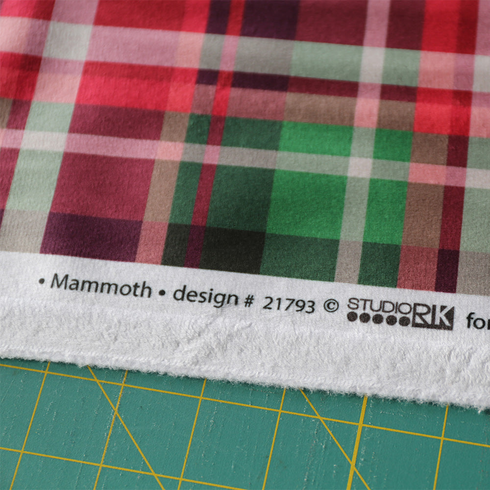 58" Wideback Minky - Mammoth Plaid (Cranberry) - 2 ½ Yard Cut