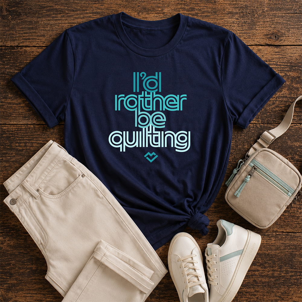 I'd Rather Be Quilting - T-shirt (Navy)
