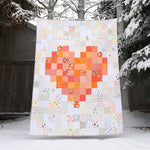 Pixelated Heart Quilt Kit - Orange