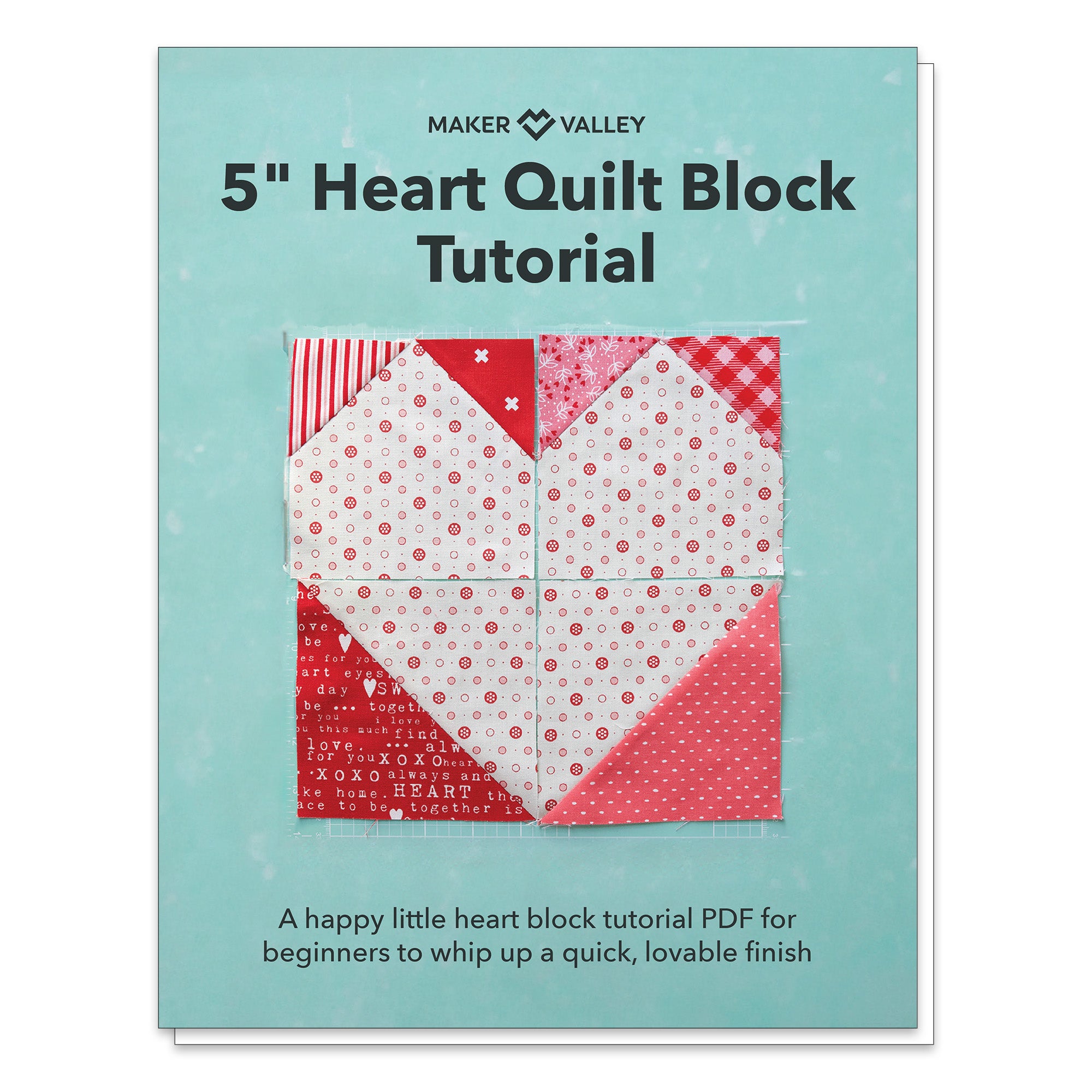 5" Heart Quilt Block - Downloadable PDF