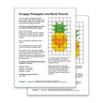Scrappy Pineapple Love Block Tutorial - Downloadable PDF