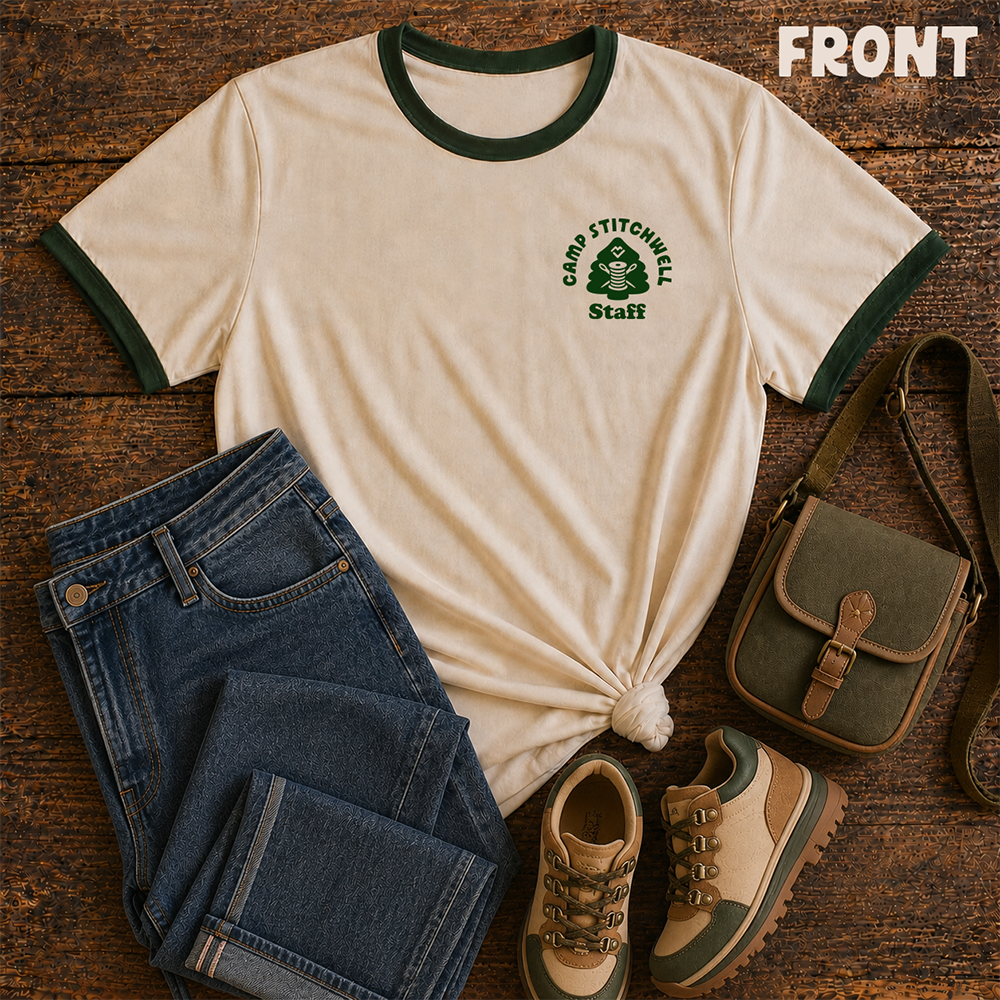 Camp Stitchwell - Ringer T-shirt (Cream)