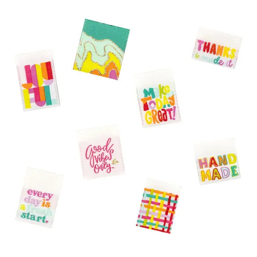 Renaissance Ribbons Good Vibes Woven Labels Multipack (8 pcs)