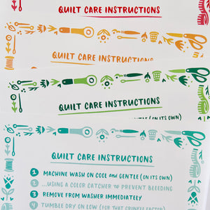 Quilt Care Instruction Cards - 12 pack