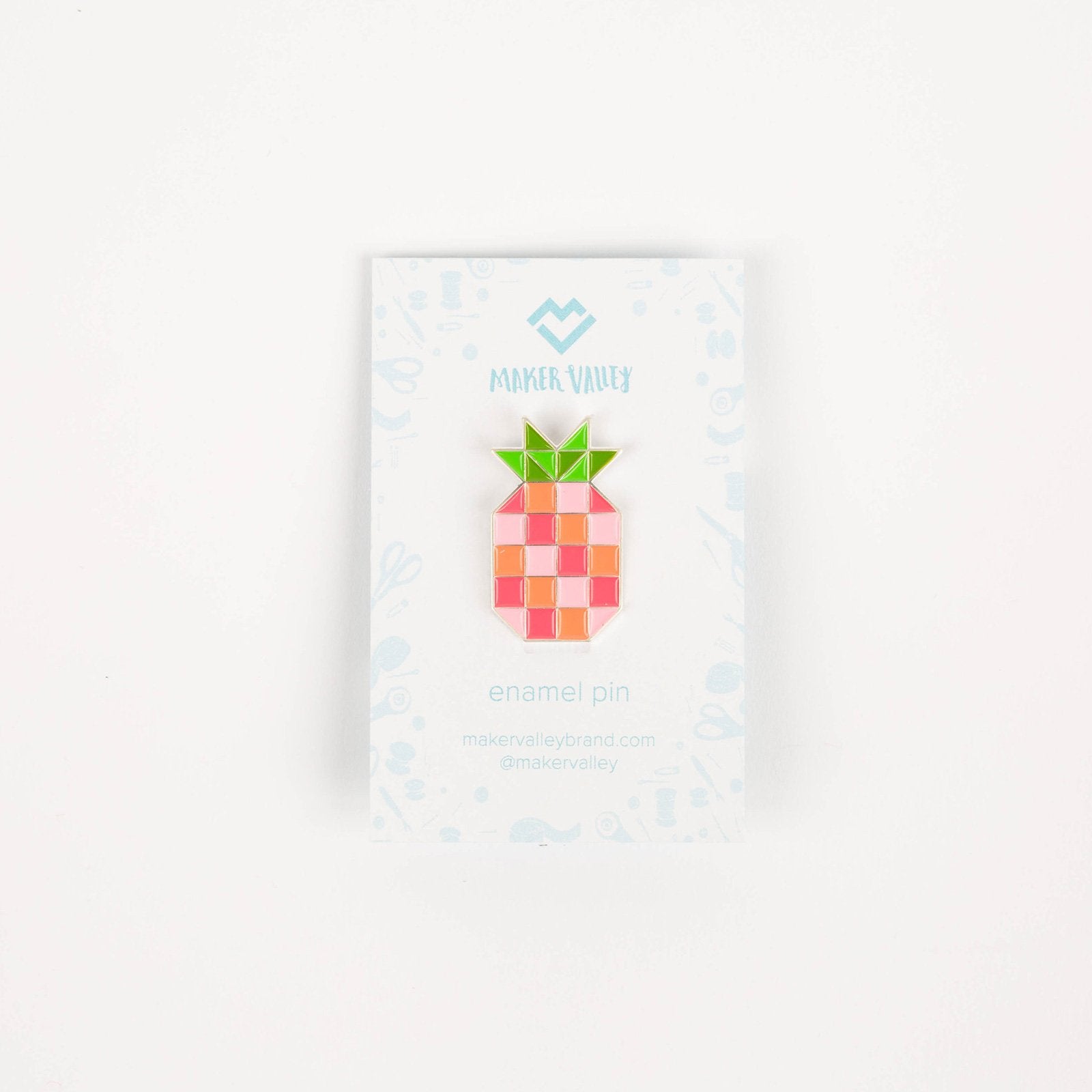 Pineapple Block - Enamel Pin - Maker Valley