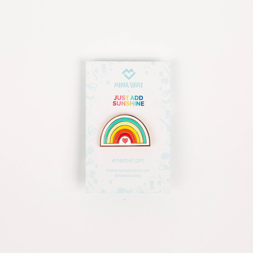 Rainbow Heart Enamel Pin (By Just Add Sunshine) - Maker Valley