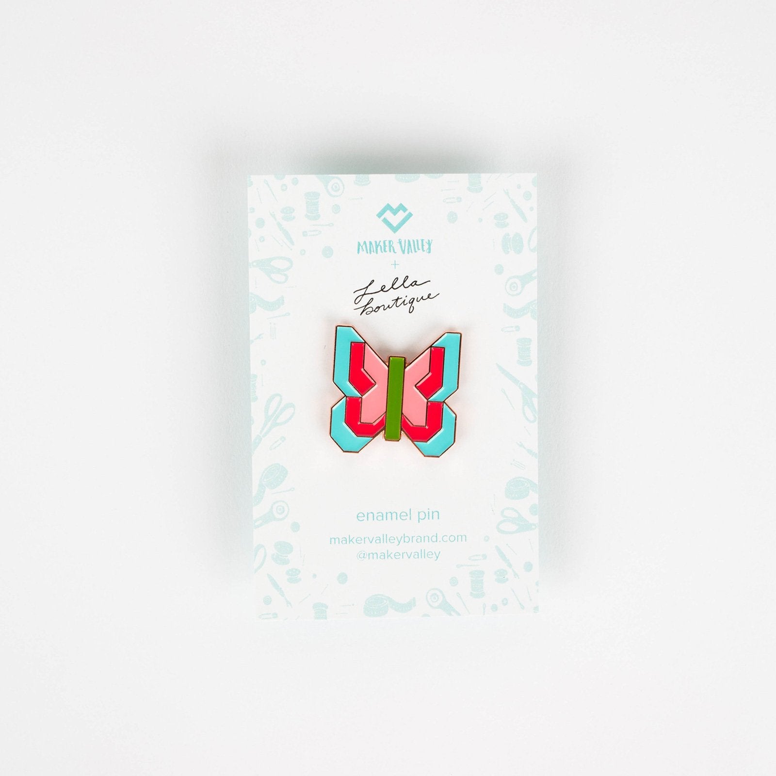 Social Butterfly Enamel Pin (By Lella Boutique) - Maker Valley