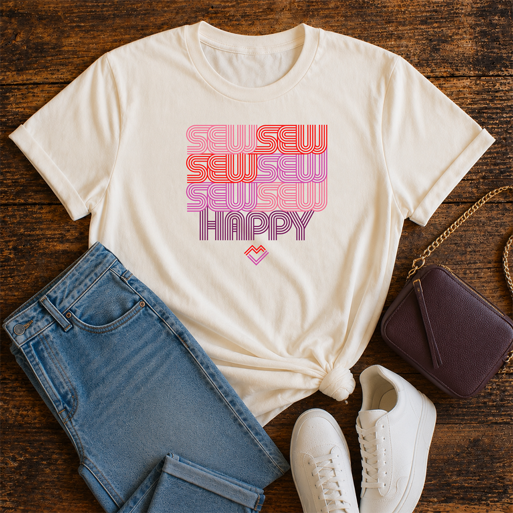 Sew Sew Sew Happy - T-shirt (Cream)