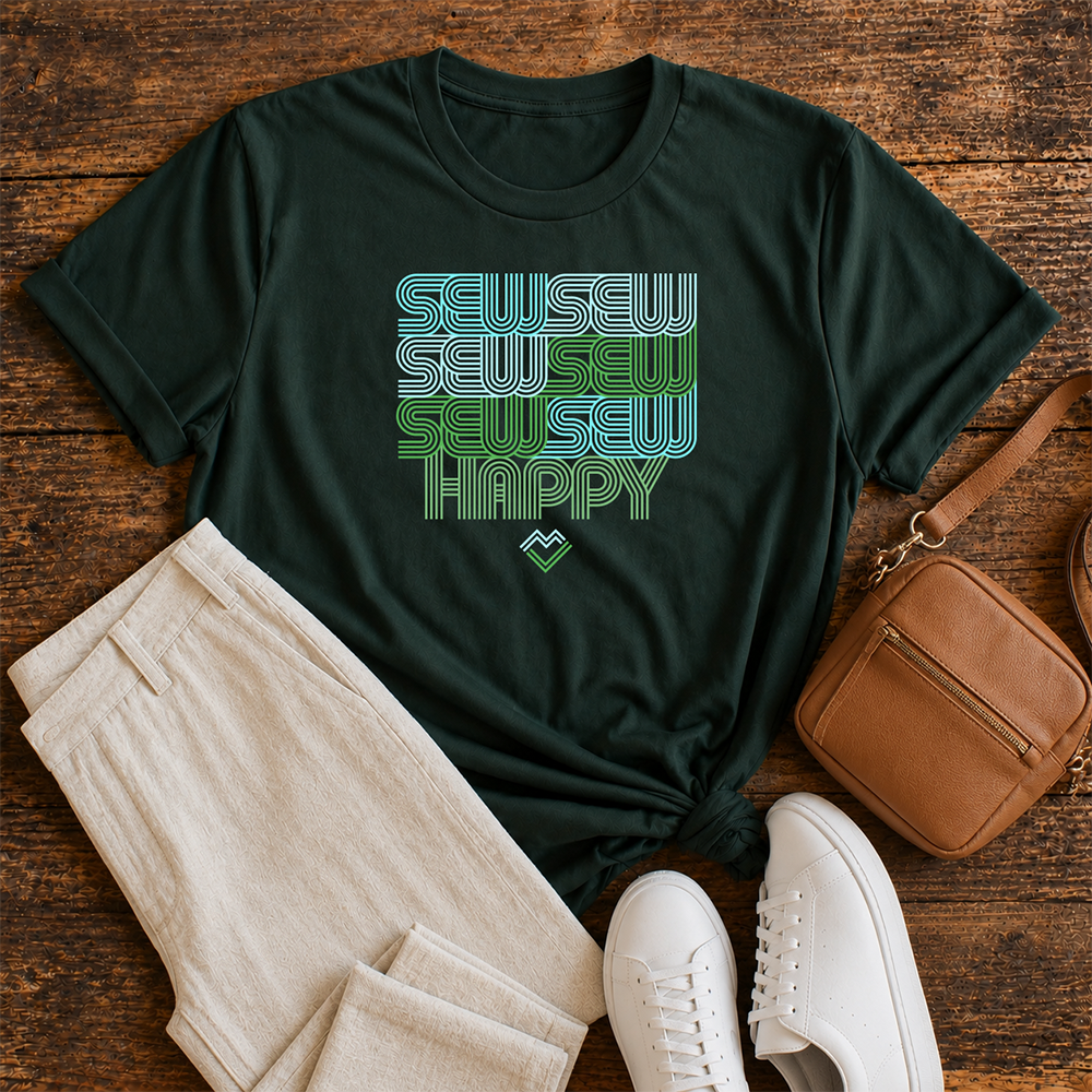 Sew Sew Sew Happy - T-shirt (Forest)