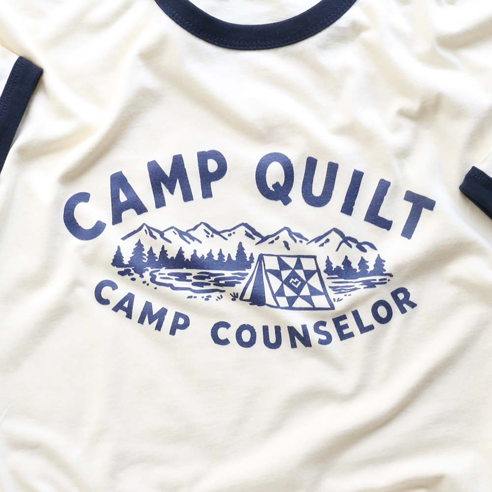 Camp Quilt Counselor - Ringer T-shirt (Cream)