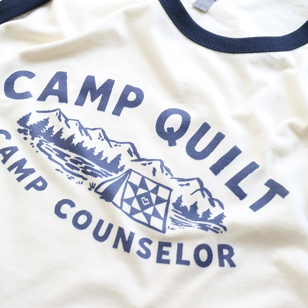 Camp Quilt Counselor - Ringer T-shirt (Cream)