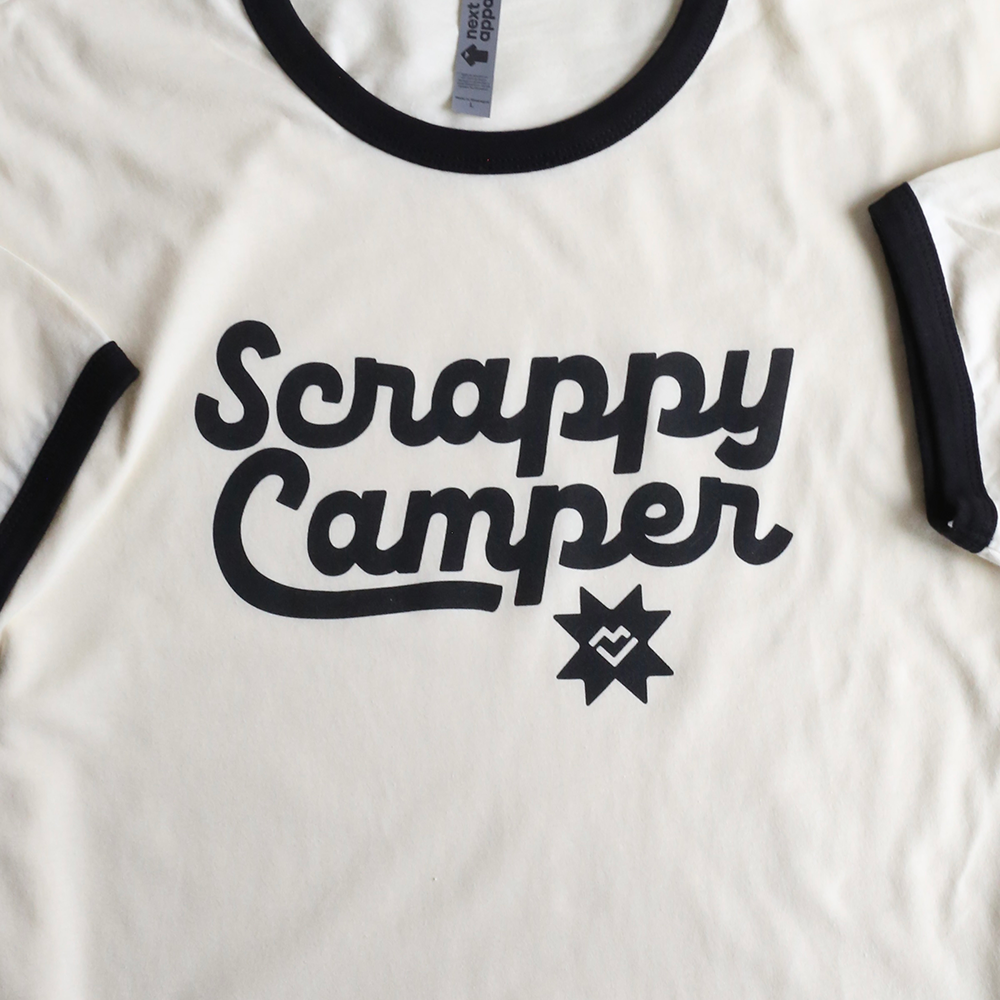 Scrappy Camper - Ringer T-shirt (Cream)