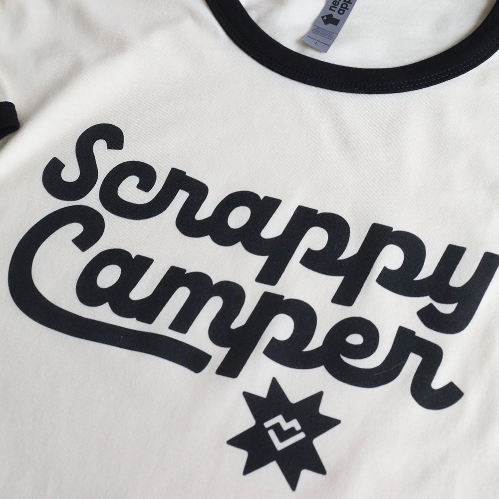 Scrappy Camper - Ringer T-shirt (Cream)