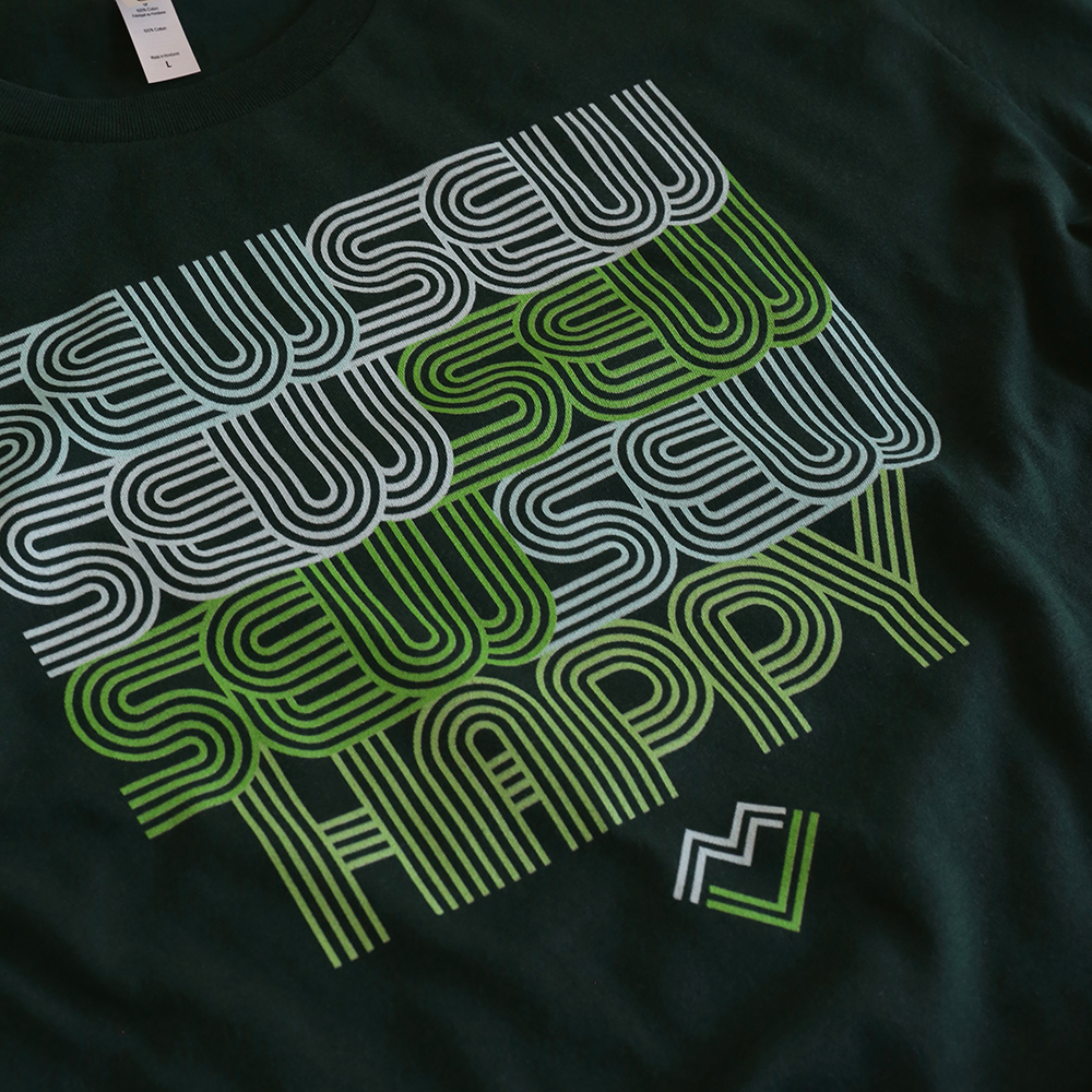 Sew Sew Sew Happy - T-shirt (Forest)