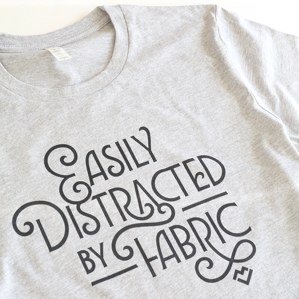 Easily Distracted by Fabric - V-neck T-shirt (Gray)
