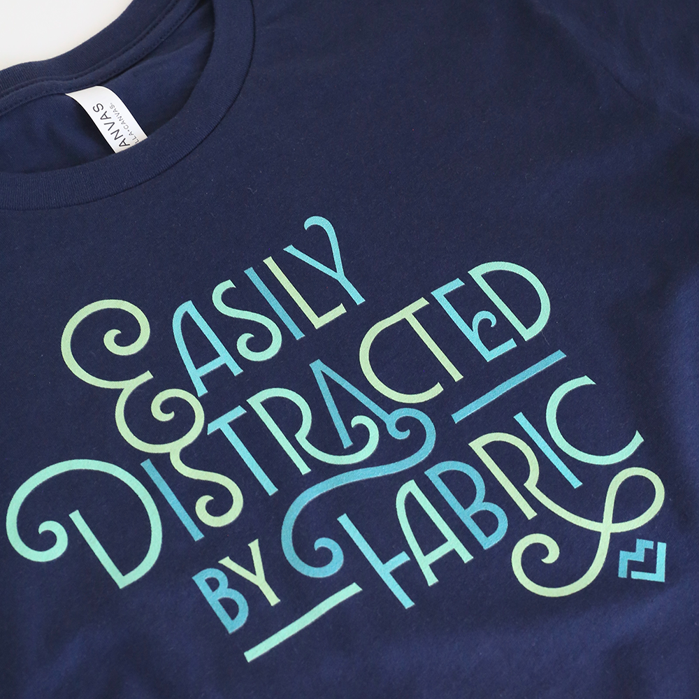 Easily Distracted by Fabric - T-shirt (Navy)