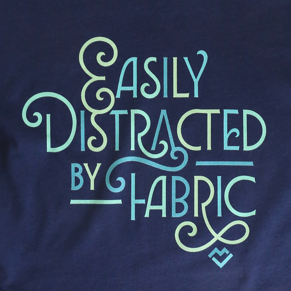 Easily Distracted by Fabric - T-shirt (Navy)