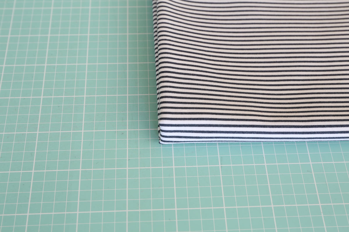 Dear Stella Dress Stripe (black)  - 2/3 yard