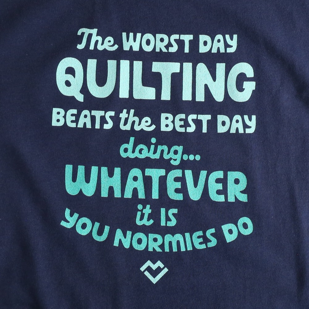 Best Day Quilting - V-neck T-shirt (Navy)