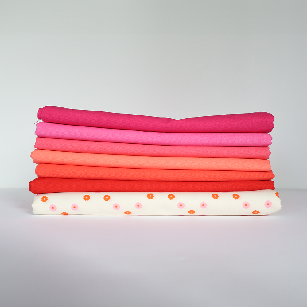 Modern Mosaic Quilt Kit - 7 Color Version (Cherry Bomb)