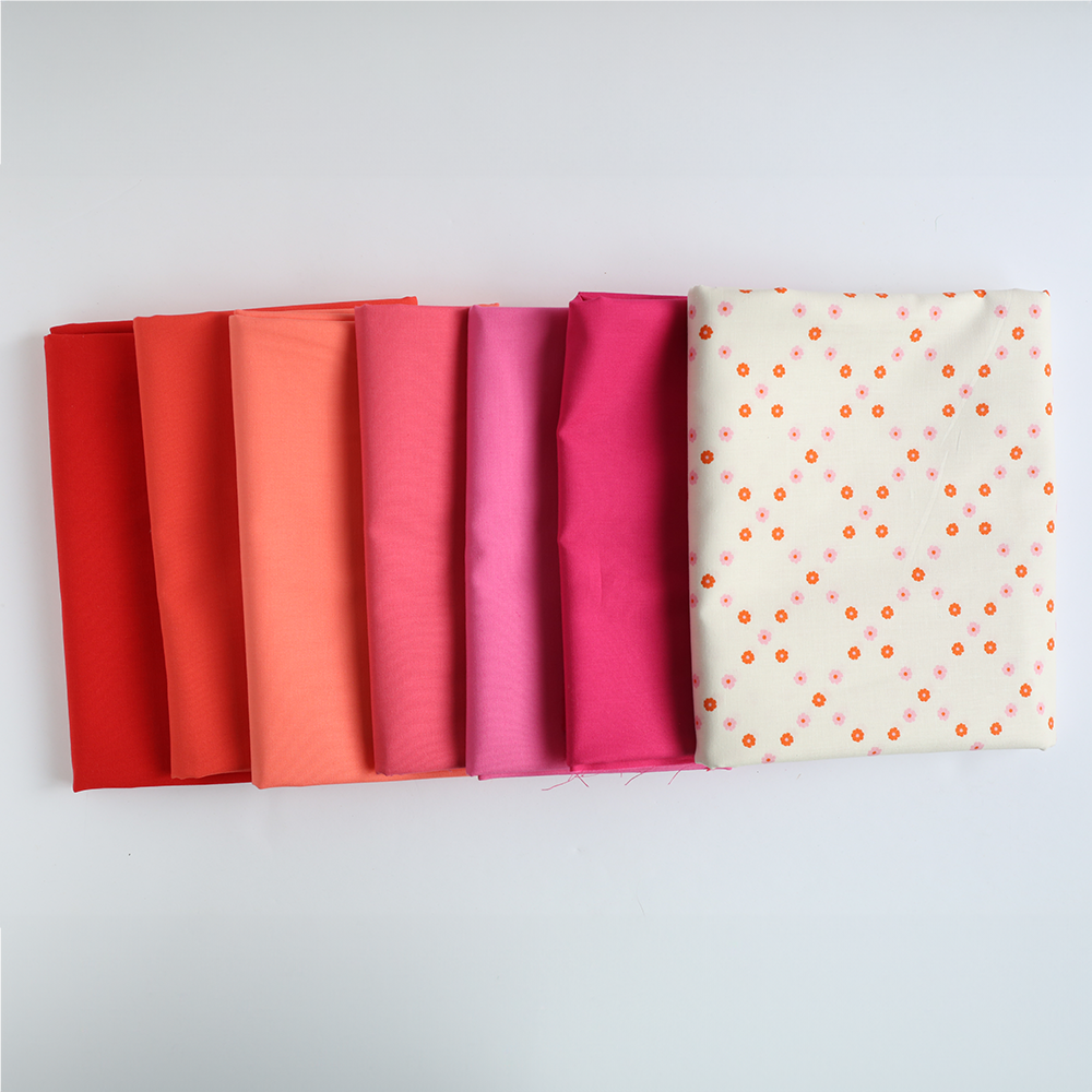 Modern Mosaic Quilt Kit - 7 Color Version (Cherry Bomb)